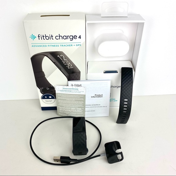 FitBit Charge 4 Fitness Tracker & GPS Smart Watch Pedometer Black Bands S & L - Picture 6 of 12